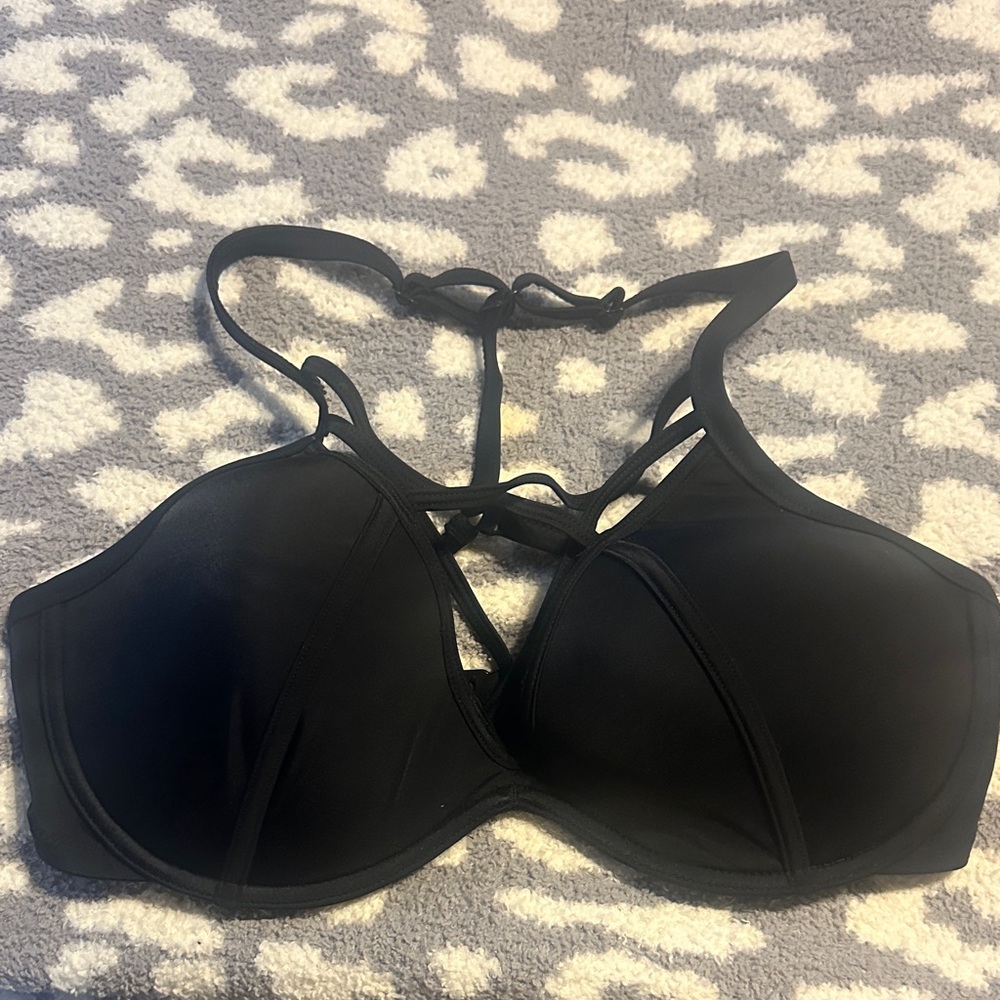 PINK Victoria's Secret Black Strappy bathing suit top